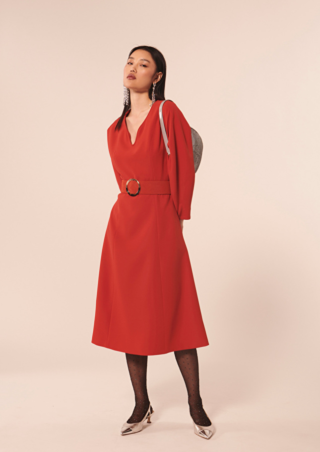 Robe Rexierouge en crêpe