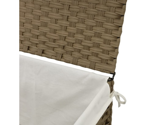 VIDAXL - Panier à linge avec couvercle 55,5x35x34 cm résine tressée