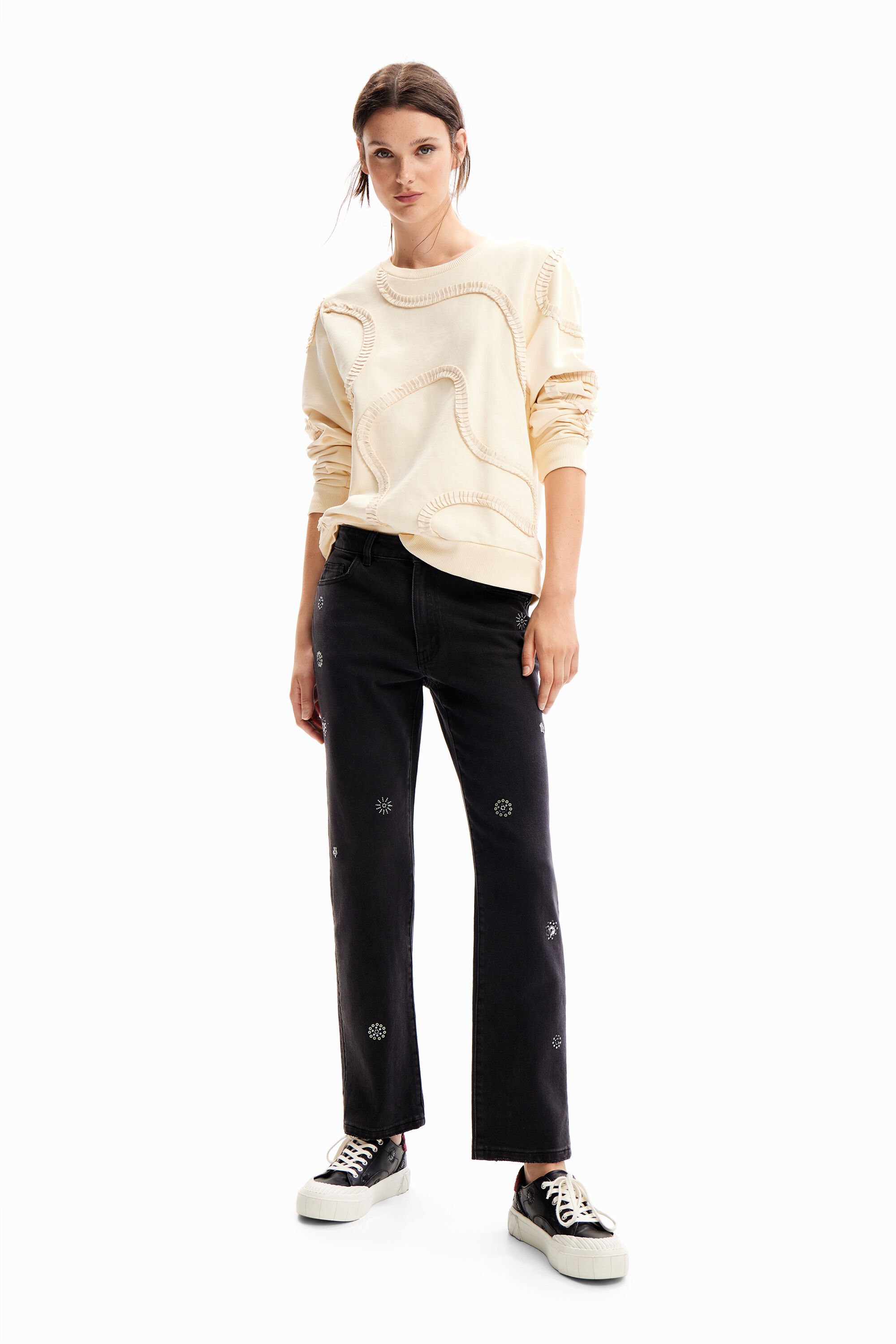 Sweat-shirt ruban froncé