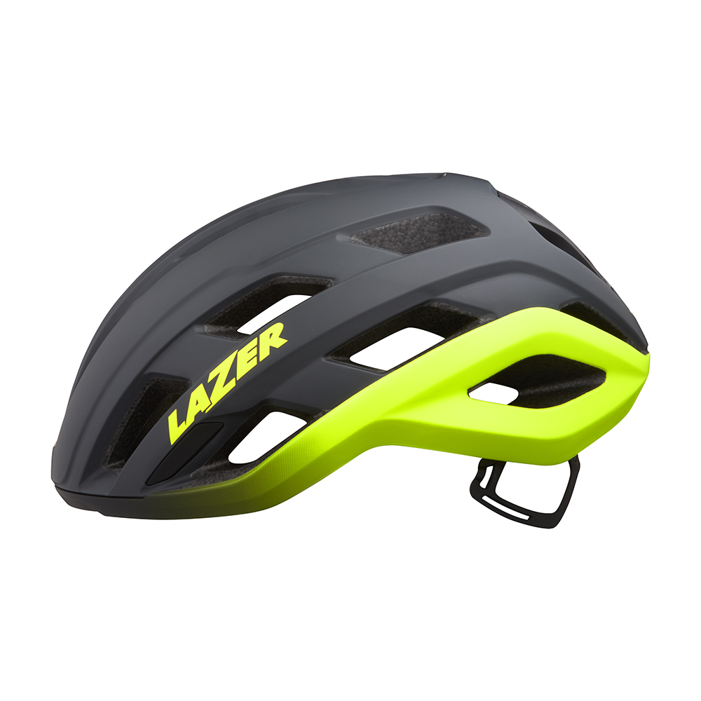 Lazer Strada Kineticore Hjelm Grå/Gul