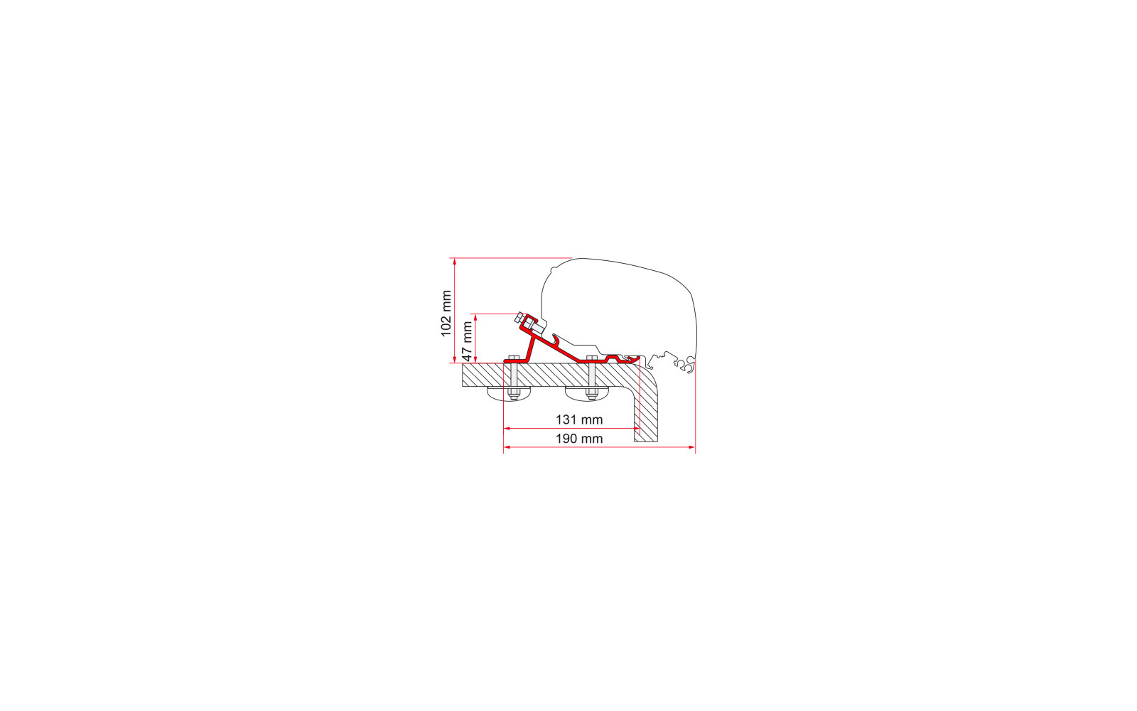 Fiamma Adapter Standard F65 Eagle 400 Markisenadapter für Fiamma F65 eagle