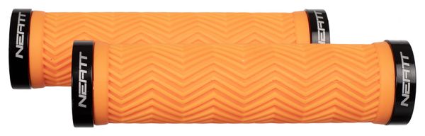 Paire de Grips Neatt Lock On Wave Orange Néon