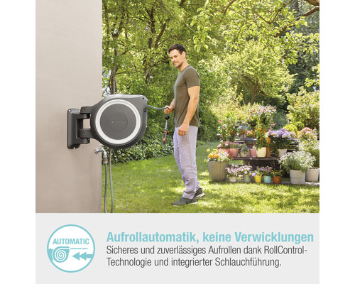 GARDENA RollUp M/L wandslangbox inclusief 25 m slang, 180° draaibaar en RollControl-technologie