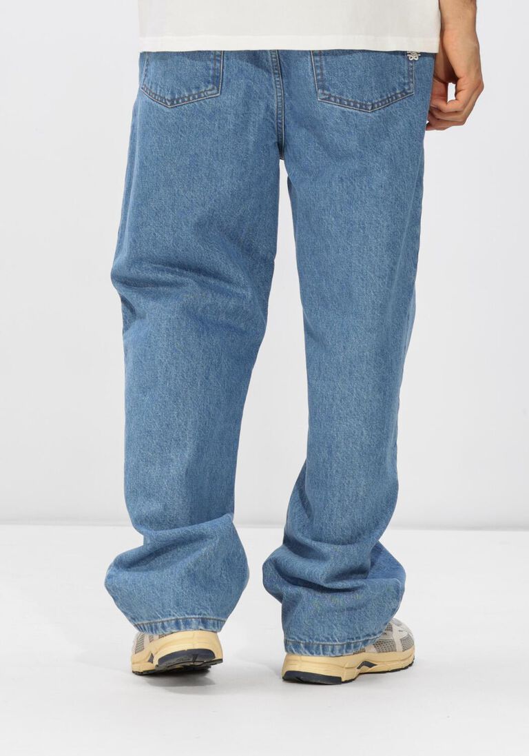 blauwe filling pieces straight leg jeans denim pants washed