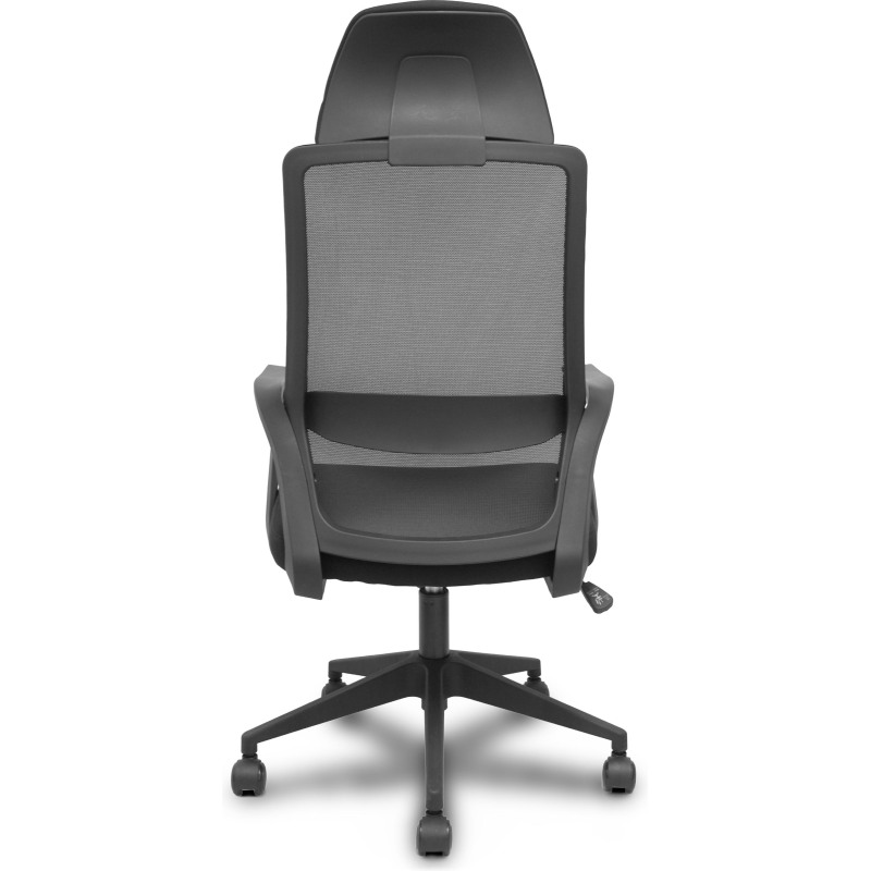 Chaise de bureau Pro534 avec dossier en résille, assise en tissu, base pyramidale, roulettes en nylon