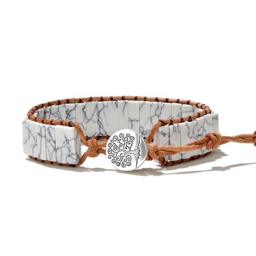 Bracelet manchette en howlite