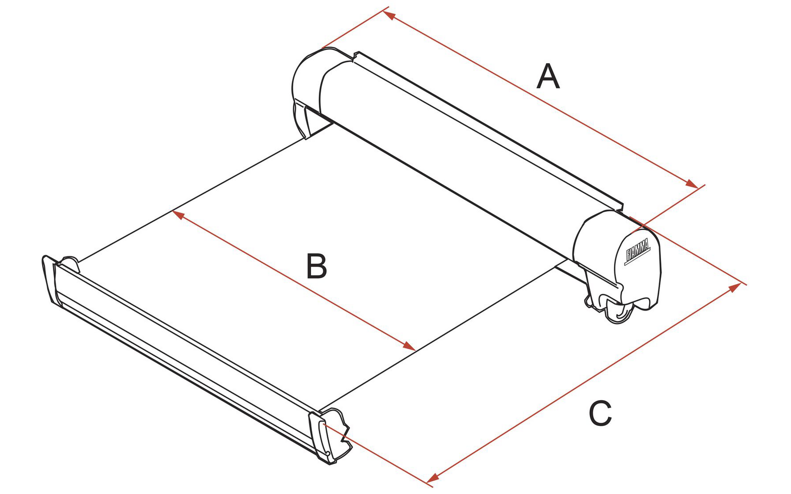 Fiamma Wandmarkise F45s 300 cm für VW T5 / T6 / Multivan / Transporter Langer Radstand Linkslenker (Titanium / Royal Grey)
