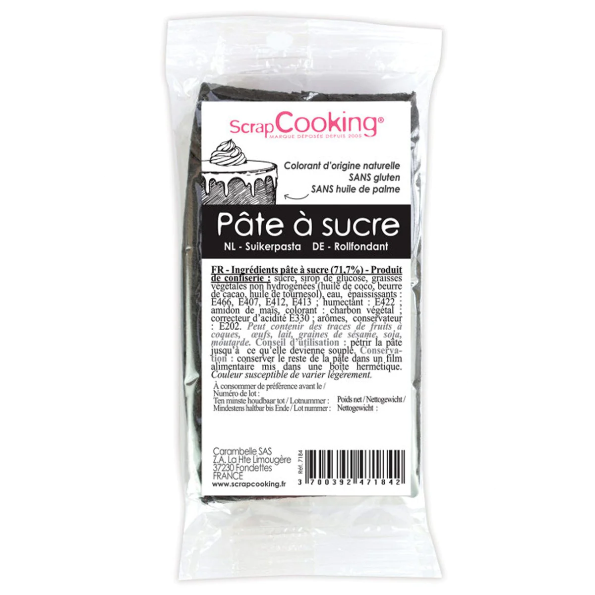 Pâte à sucre noire 200 g Scrapcooking