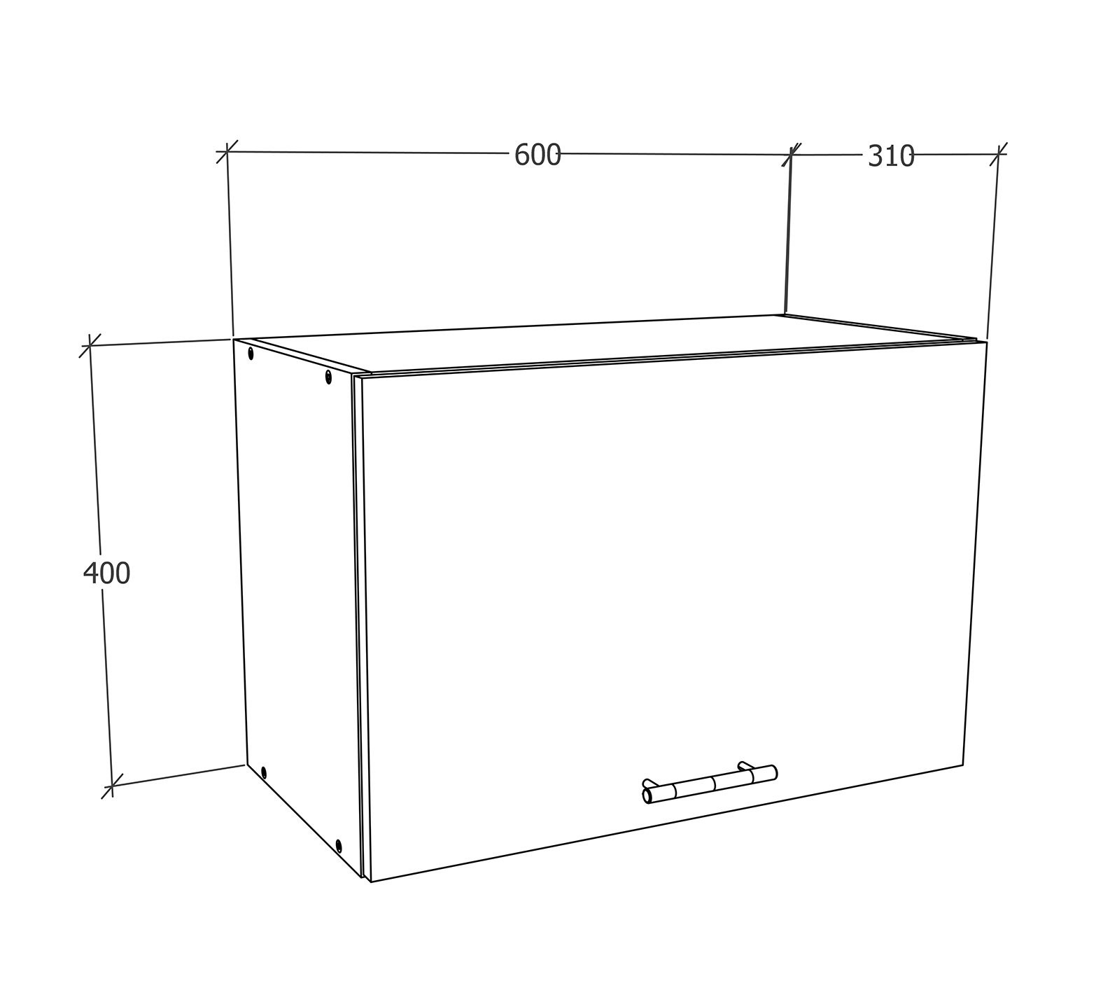 Hängeschrank ESILO - weiß - anthrazit - mit Klapptür - 60 cm