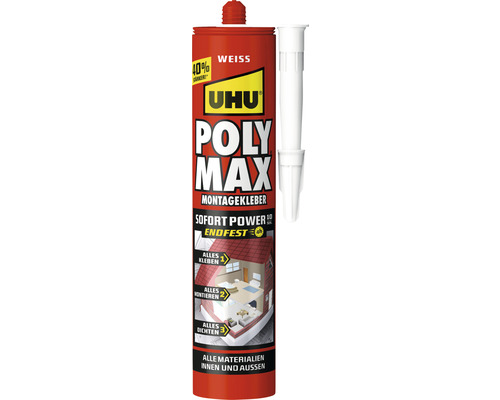 UHU POLY MAX Montagelijm Instant Power Eindsterkte 425 g
