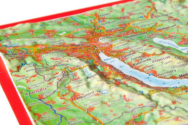GEORELIEF ZÜRICHSEE 3D-Postkarte