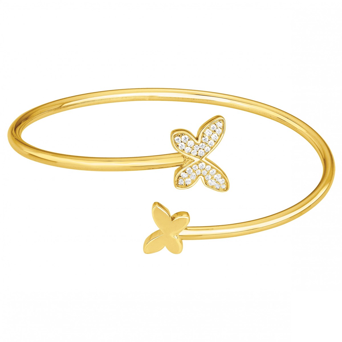 Bracelet en Plaqué Or avec oxyde de zirconium blanc