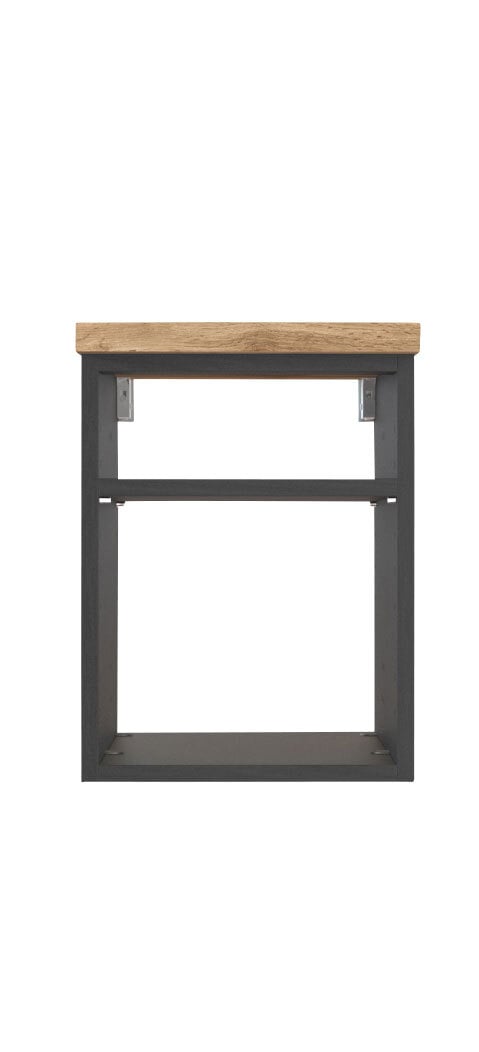 Regal Davos Front Grau Matt/Korpus Graphit-Wotan Eiche-Optik 30x41x47 cm