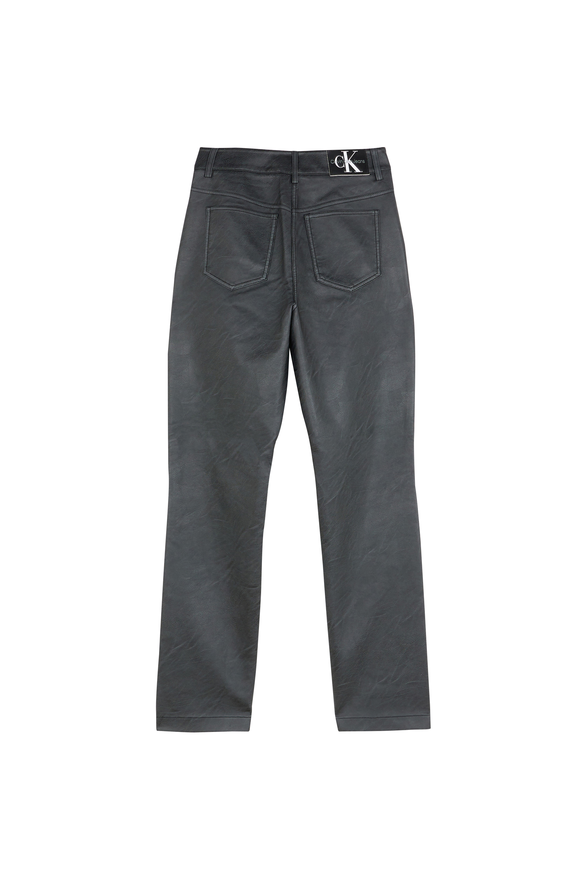 CALVIN KLEIN JEANS Pantalon FAUX LEATHER HIGH RI Noir