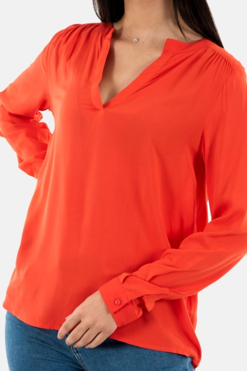 tee shirt manches longues ichi main 171664 poppy red