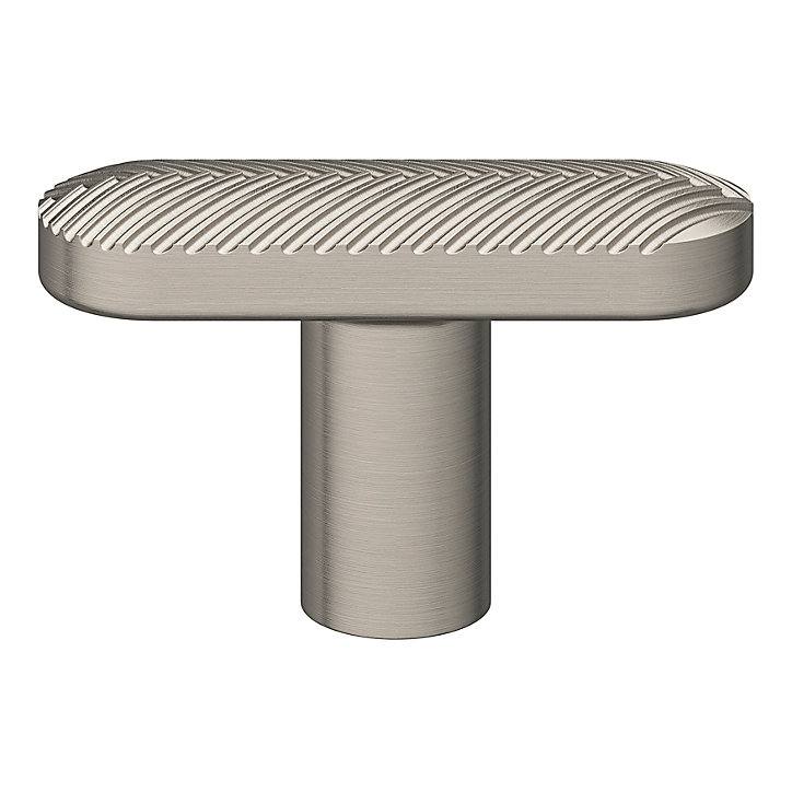 Bouton de meuble ovale GoodHome Garlan gris Ø4.5cm x l.1.5cm x h. 2.7cm x p.2.7cm