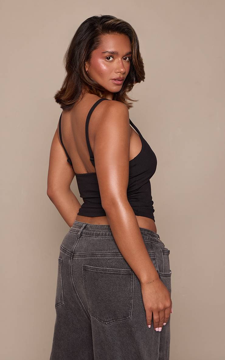 Noir Débardeur Sculptant Sans Couture Avec Soutien-Gorge Intégré Shape