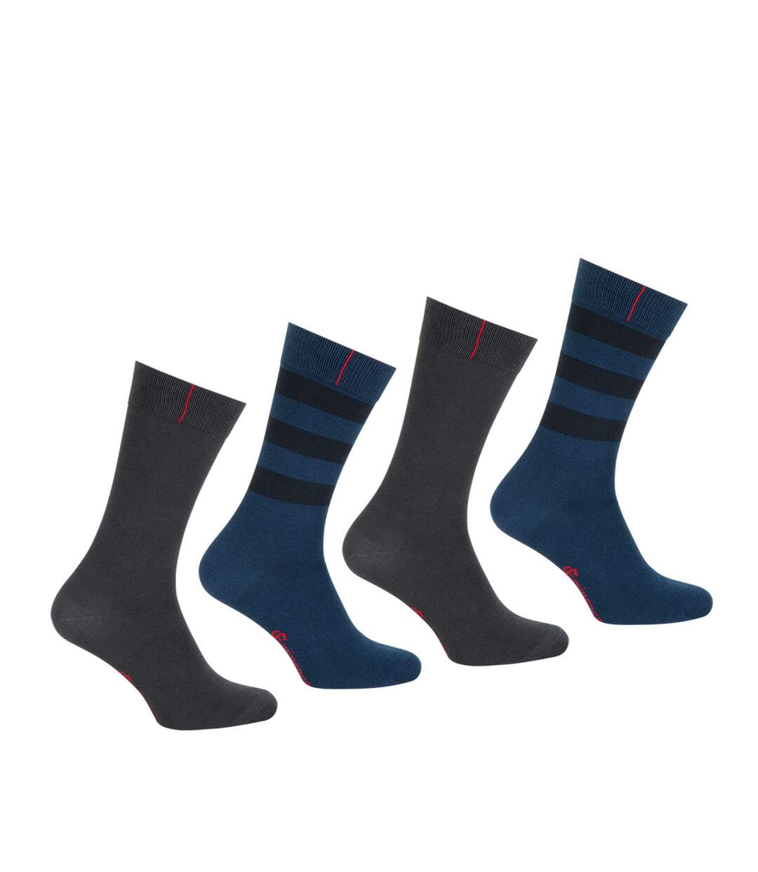 Lot de 4 paires de chaussettes mi-hautes Coton Peigné homme Fait en France