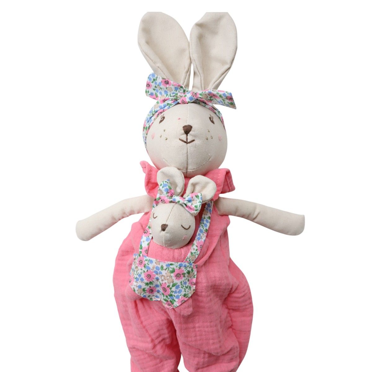 Poupée en tissu Suzette Lapinette et son bébé Frisette