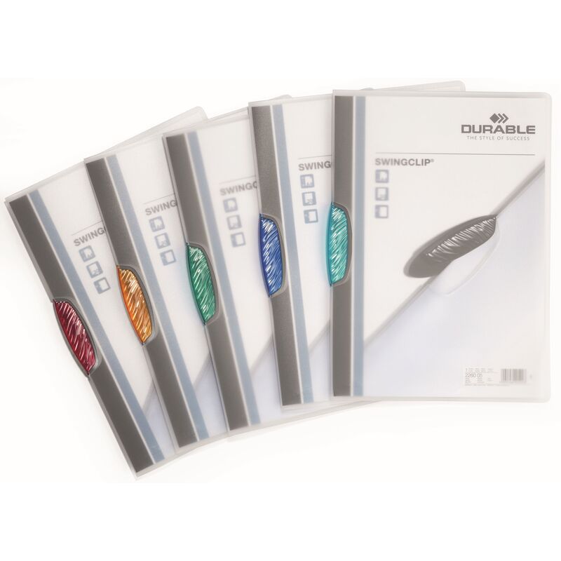 Durable Klemmhefter Swingclip, 5 Stück, A4, assortiert
