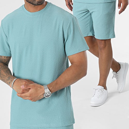 Ensemble Tee Shirt Et Short Jogging Turquoise