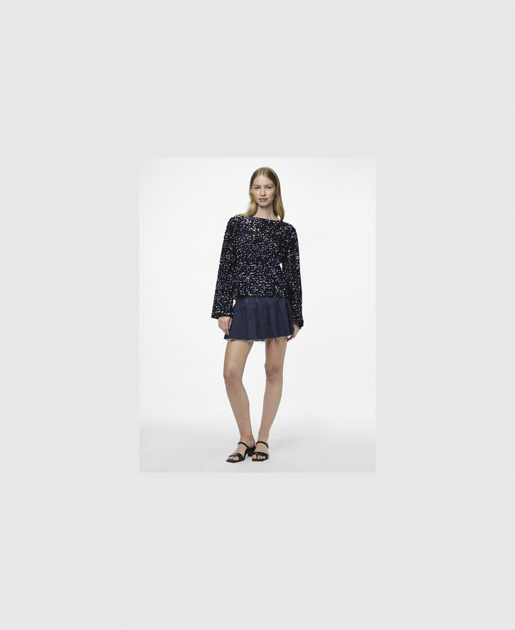 Pieces PCKAM LS DEEP BACK BOW TOP BC Sort