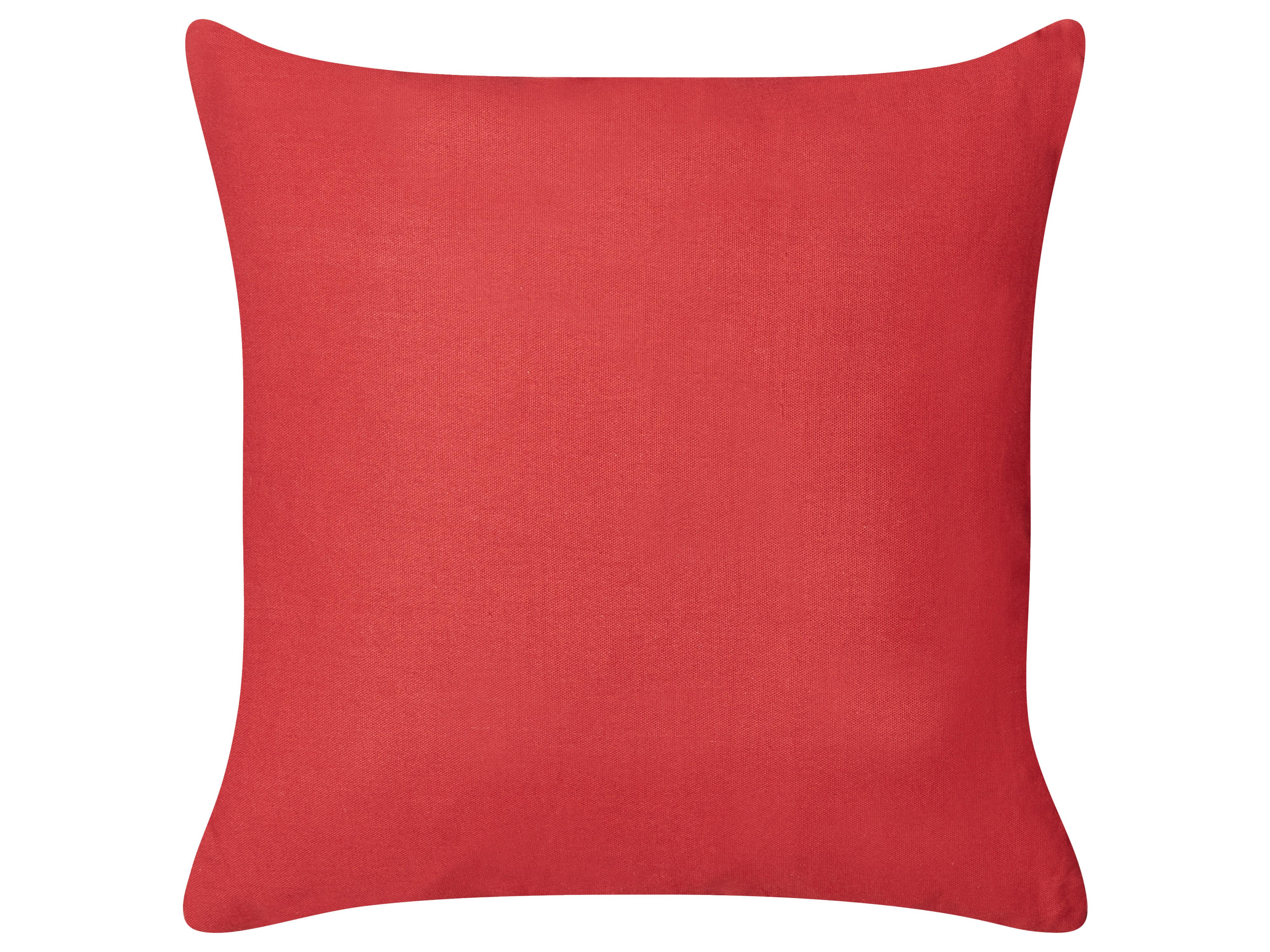 Set van 2 sierkussens BORONIA Katoen 45 x 45 cm Rood kerstmotief