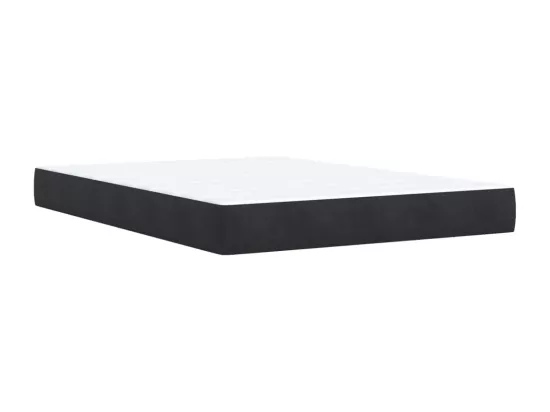 Sommier à lattes de lit avec matelas Noir 140x190 cm Velours