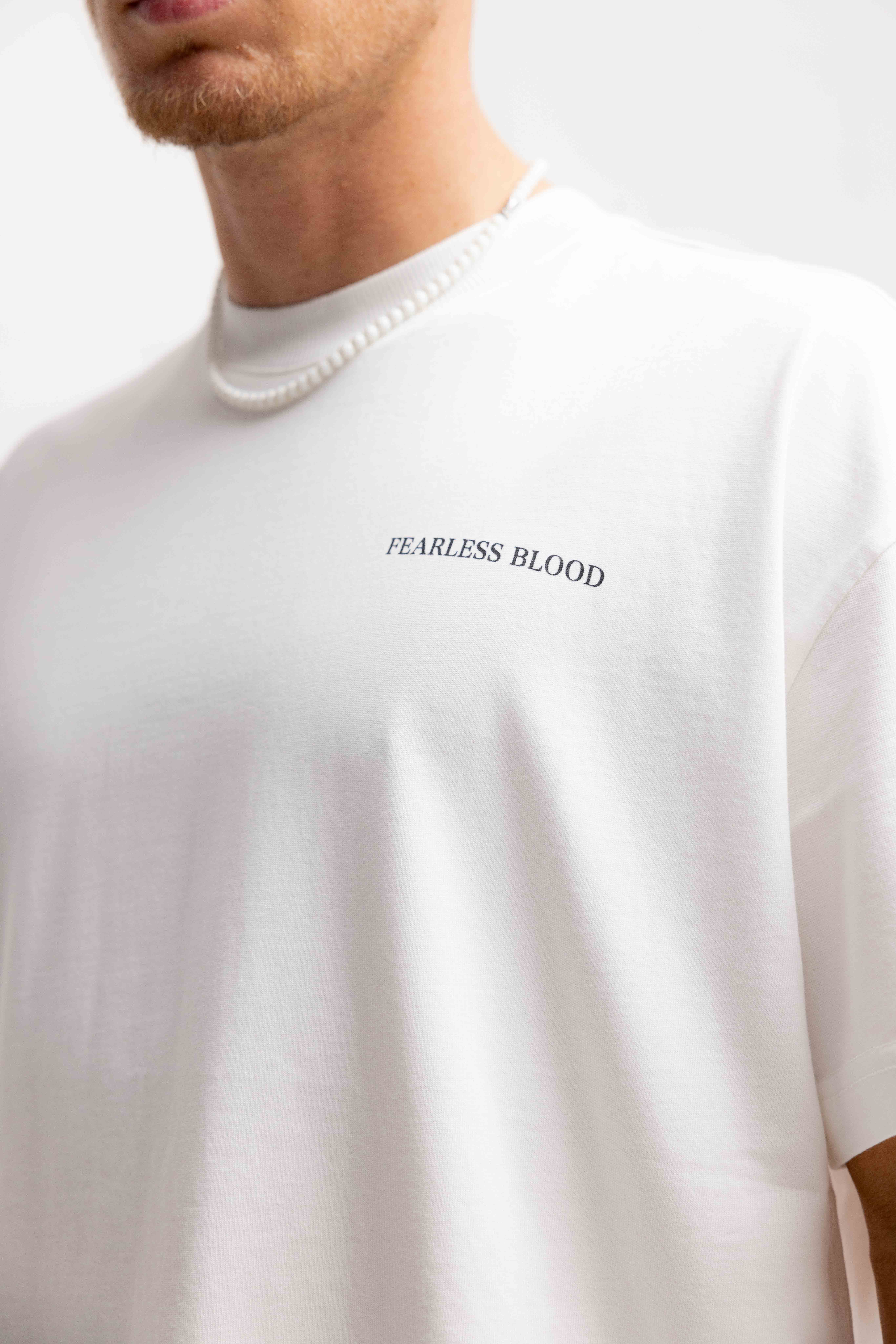 Fearless Blood Logo T-Shirt Heren Wit
