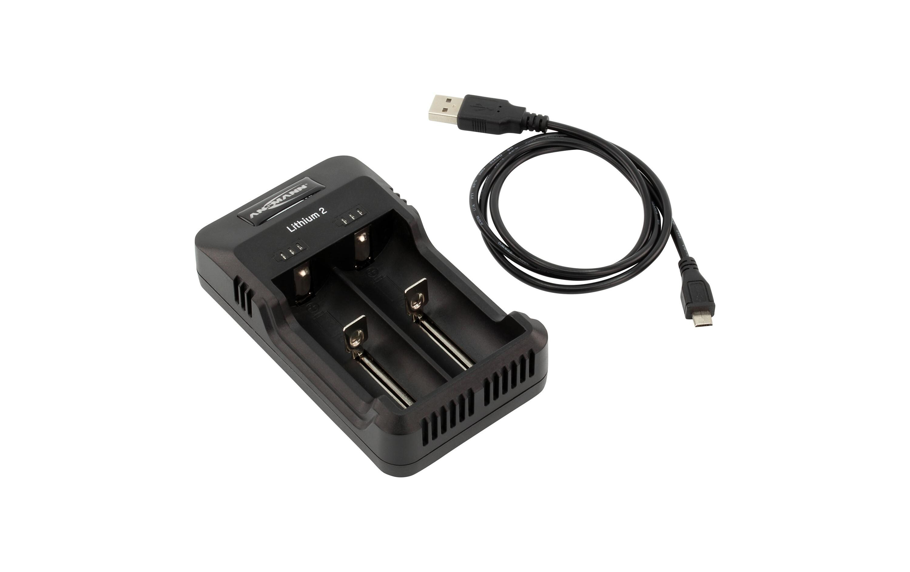 Ladegerät Lithium 2 USB-CLadegerät für 1-2 Li-Ion Akkus oder 1-2 NiMH Akkus