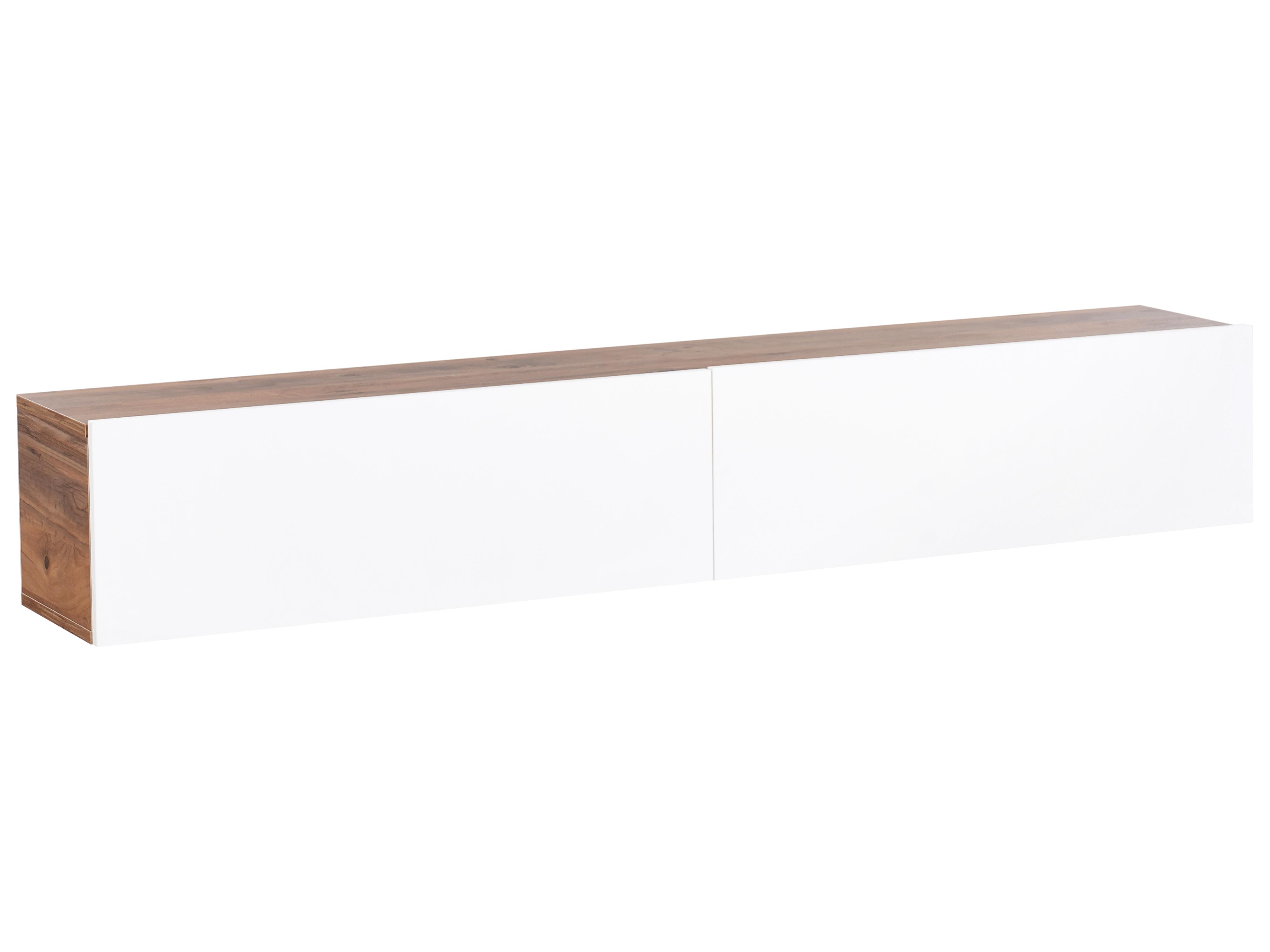 Wandgemonteerd tv-meubel GLADSTONE Bruin/wit