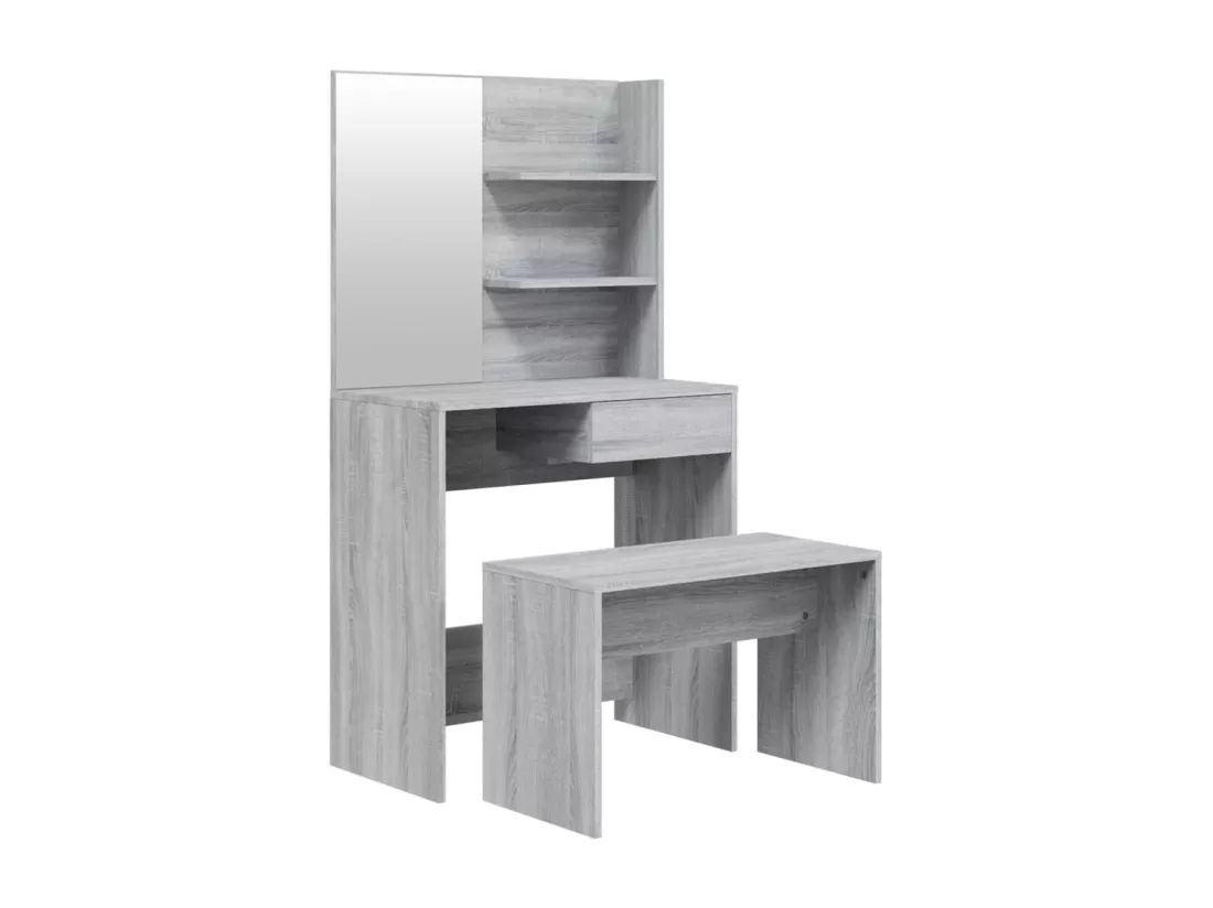 Ensemble de coiffeuse Sonoma gris 74,5x40x141 cm