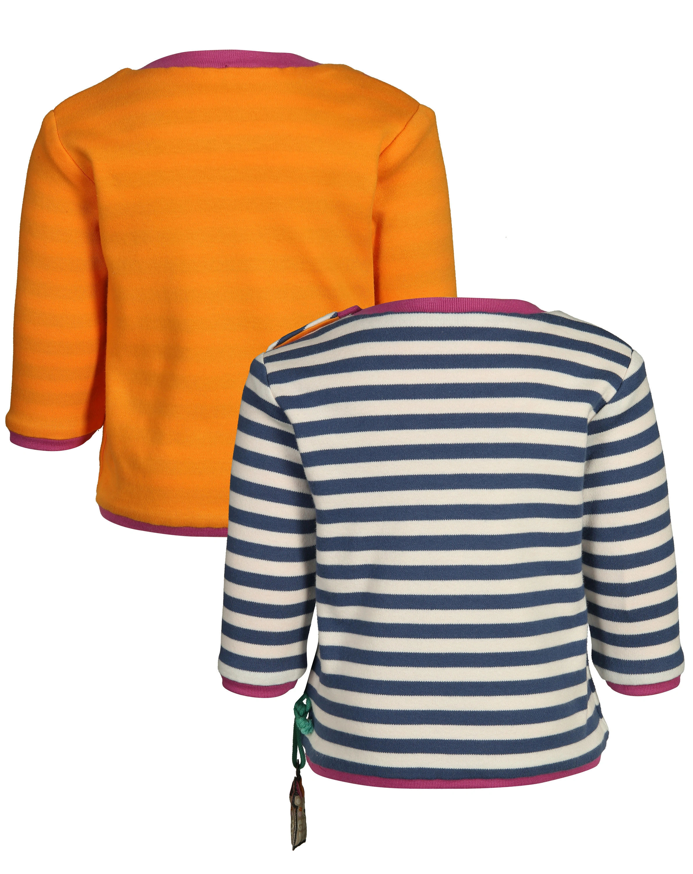 Wende-Sweatshirt STAY CURIOUS in orange/weiß/blau