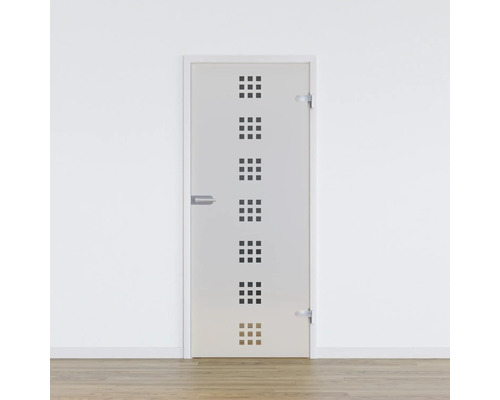 Pertura glazen deur complete set Glera Carré 01 584x2085x8 mm rechtsdraaiend incl. Jonte Studio beslag, niet afsluitbaar
