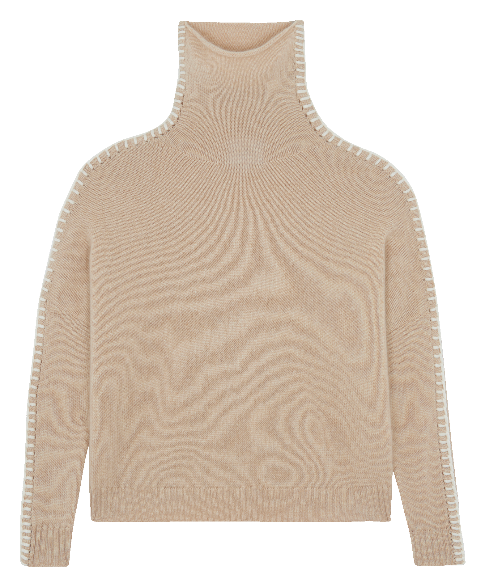 THEA - Col roulé ample en cachemire | Beige