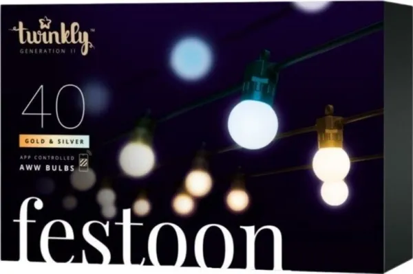 Twinkly Festoon Smart Udendørs Lyskæde med hvidt lys - 20 m.