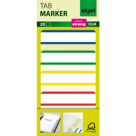Sigel Haftmarker extra strong, 4 Farben