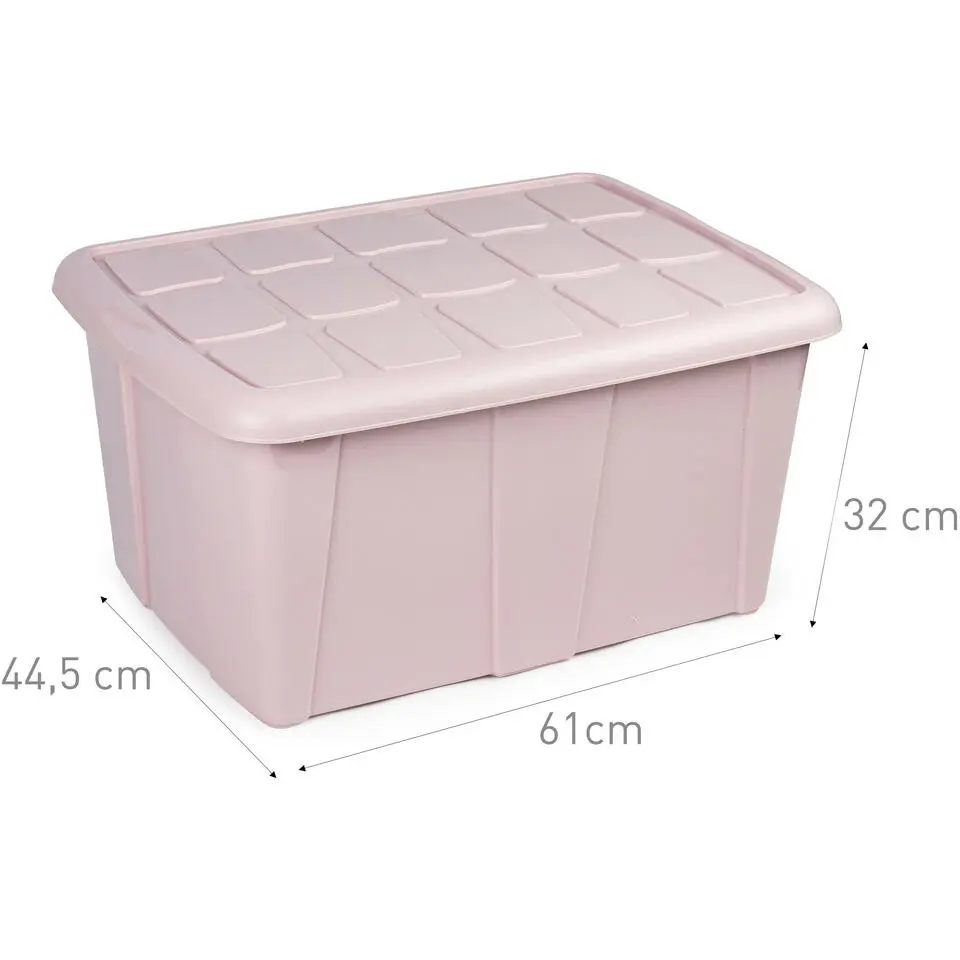 Plasticforte Opbergbox met deksel - Lichtroze - 60L - kunststof