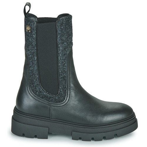 Tommy Hilfiger - SEASONAL FEMININE CHELSEA BOOT Negro