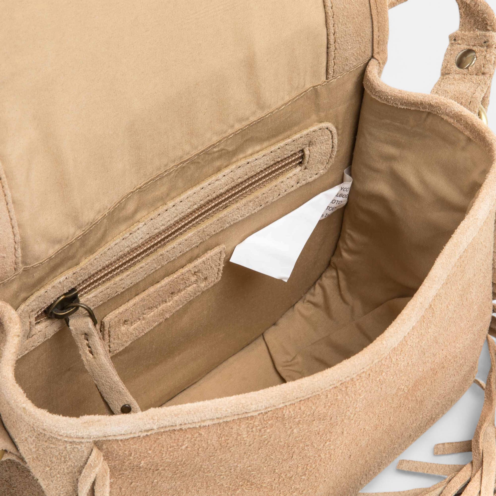 Sac bandoulière en cuir beige