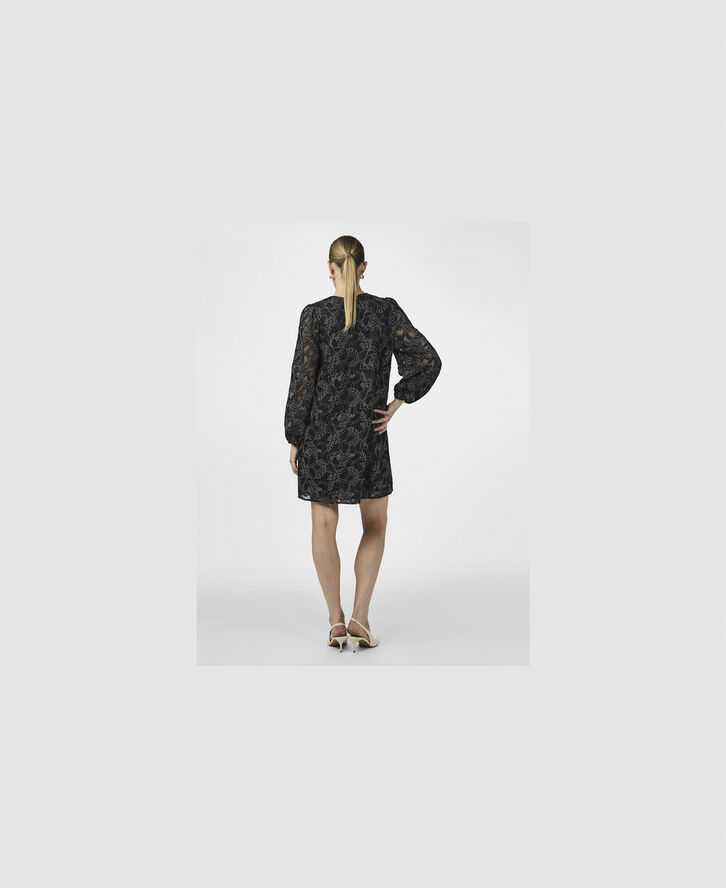 YAS YASSIGGA LS DRESS Black/silver stitch