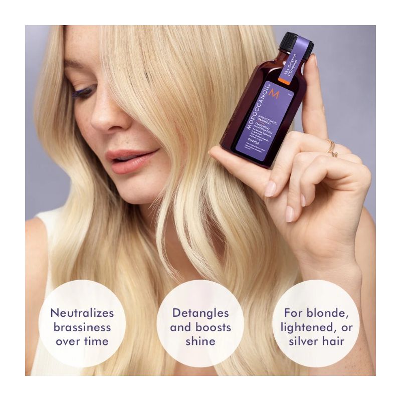 Soin Purple huile correctrice cheveux blond Moroccanoil 50ml