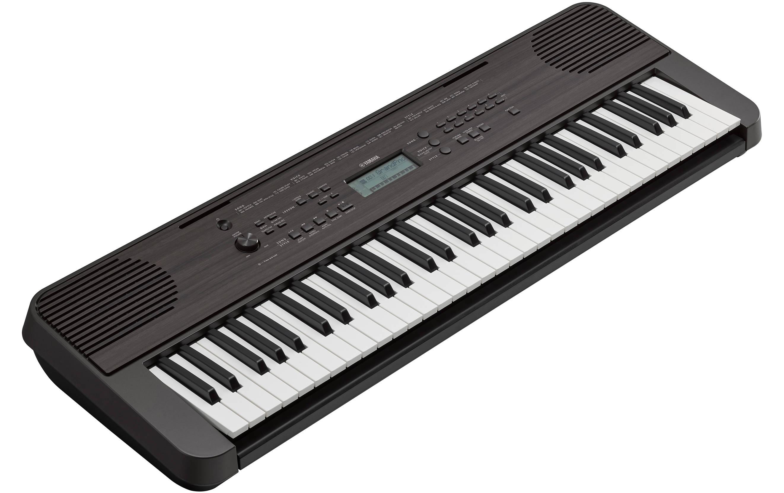 Keyboard PSR-E360DW Dark Walnut<br>Portables Einsteiger-Keyboard, dessen Design perfekt für Ihren Wohnbereich geeignet ist