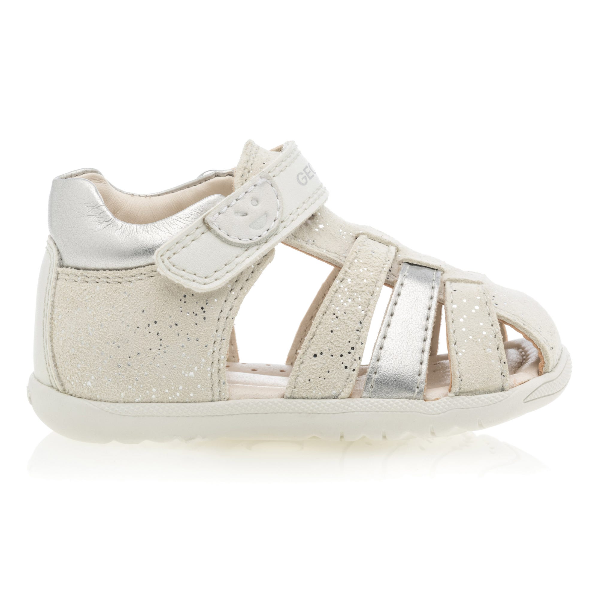 Nu-pieds Bébé fille en cuir blanc