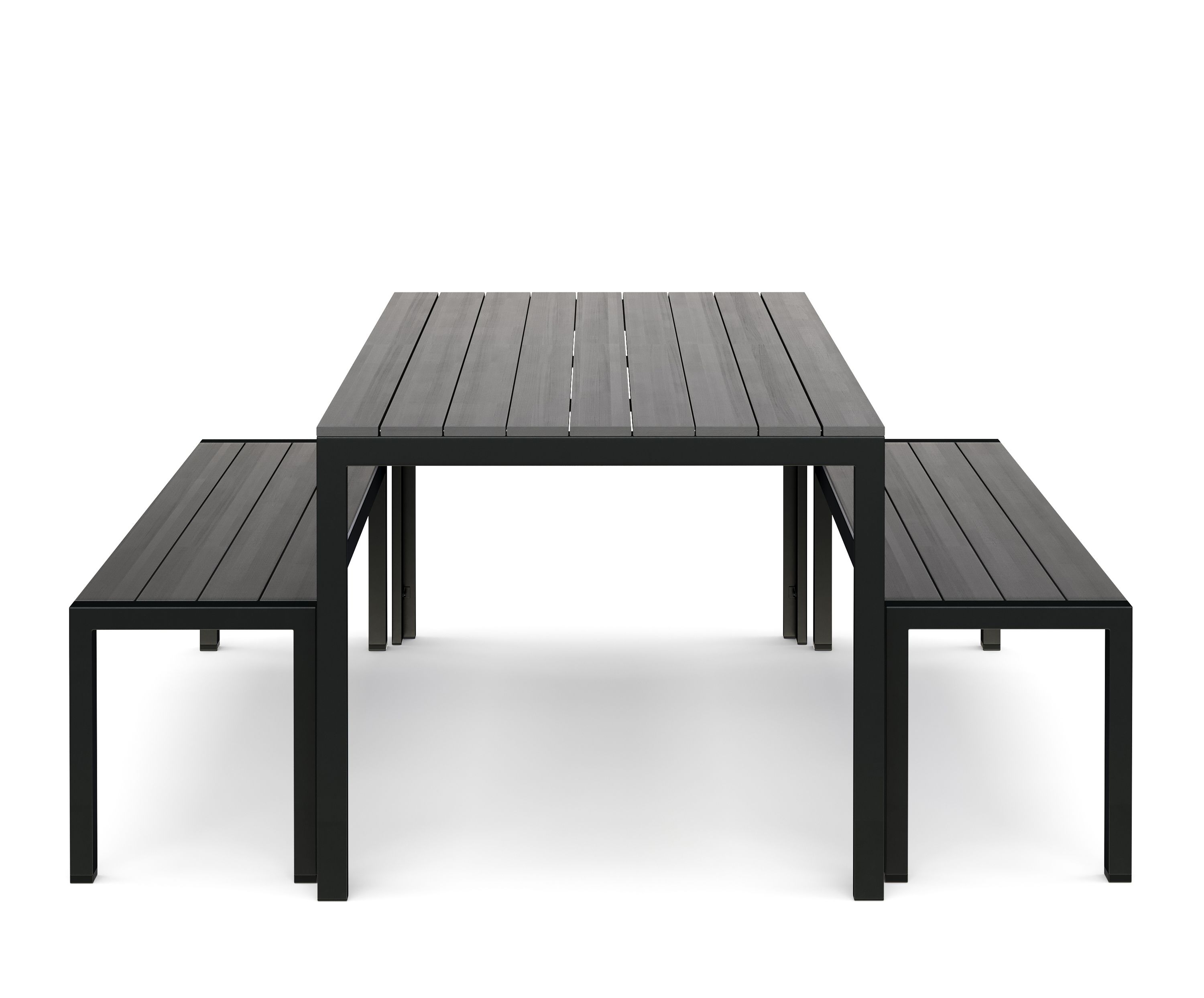 Gartenmöbel Set RIVI 2 Bänke anthrazit/schwarz