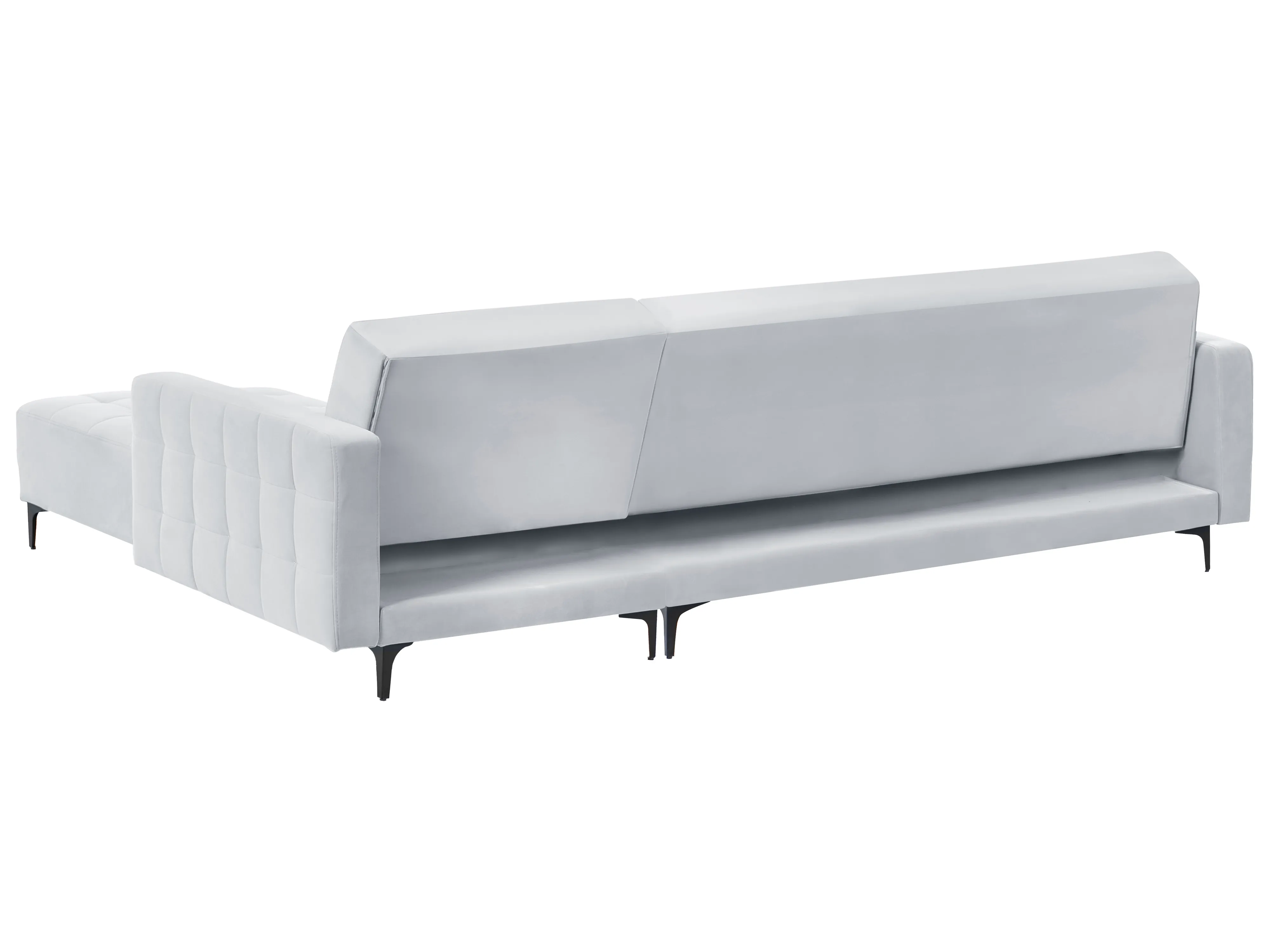 Modulaire hoekslaapbank 4-zits ABERDEEN Fluweel Lichtgrijs linkszijdig