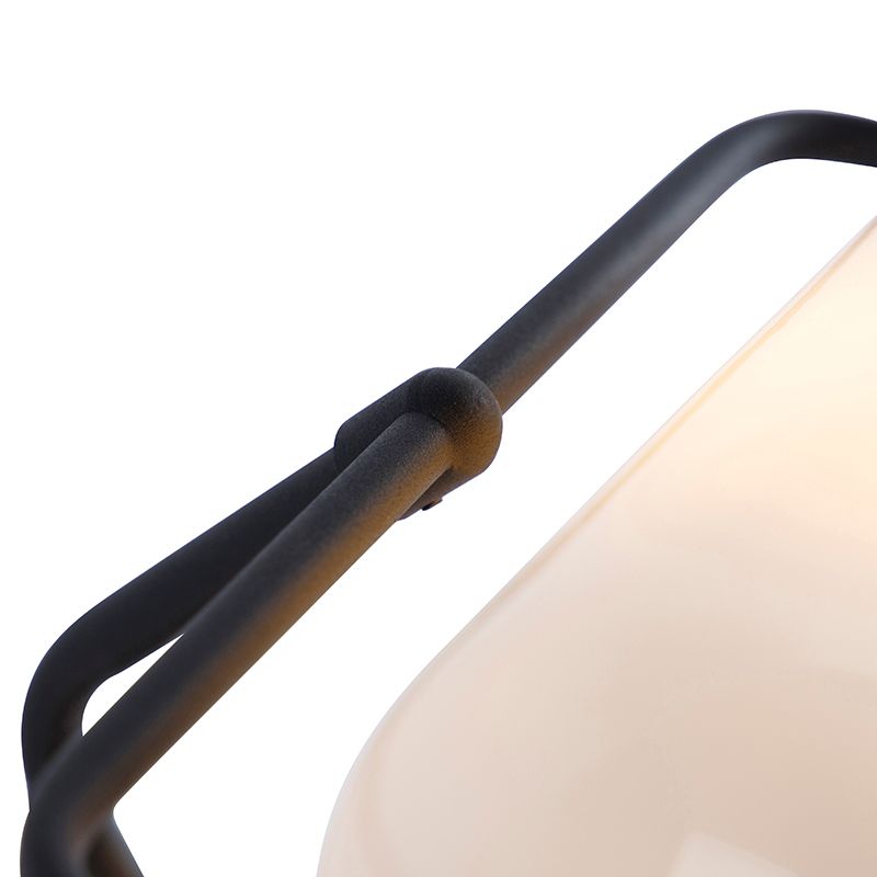 Klassieke notarislamp zwart met opaal glas - Banker