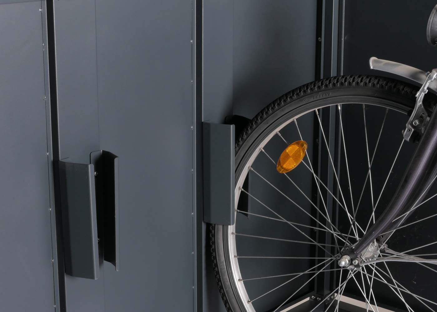 4er-Fahrradgarage MCW-L56c, Gerätehaus Fahrradbox mit Ablage, abschließbar Metall 160x222x208cm ~ anthrazit