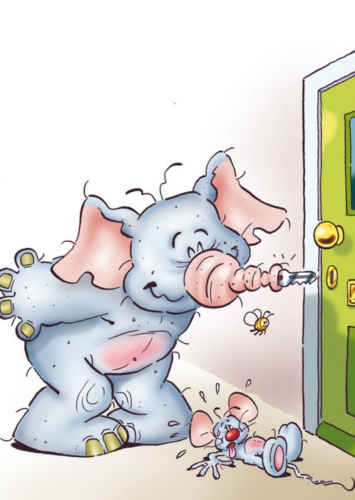 Doodels | Verhuiskaart | muis | sleutel