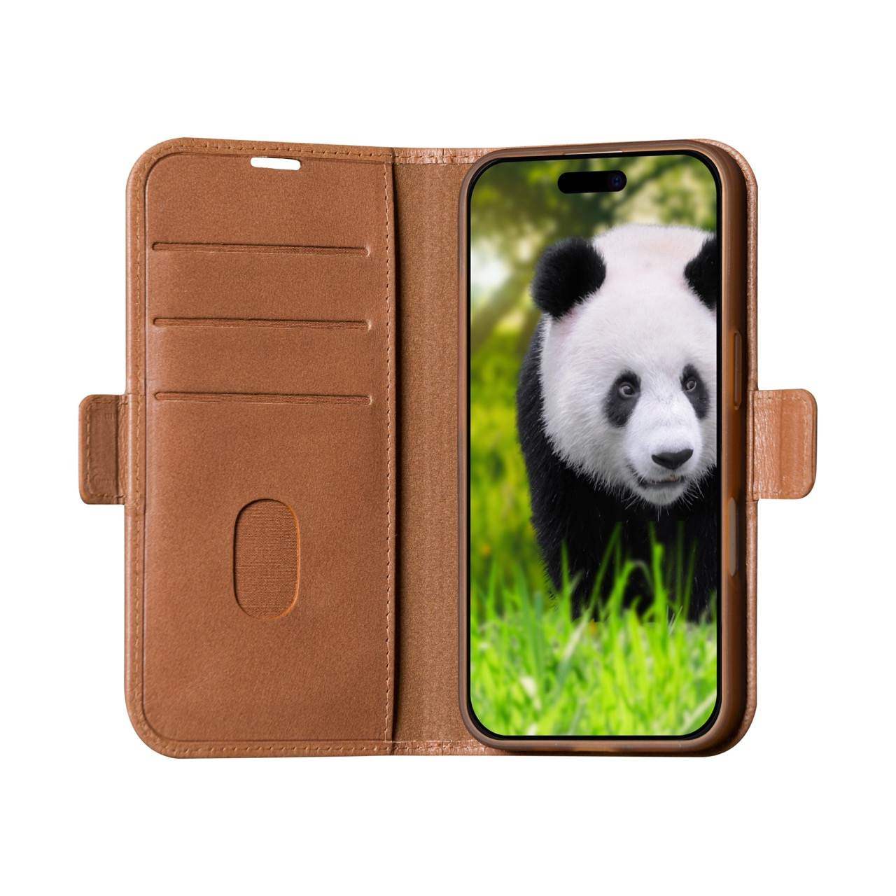 iPhone 16 Pro Echtleder Tasche mit RFID Schutz Copenhagen (CO61GT006205) - Tan